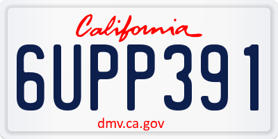 CA license plate 6UPP391