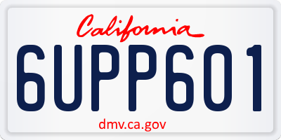CA license plate 6UPP601