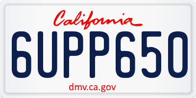 CA license plate 6UPP650