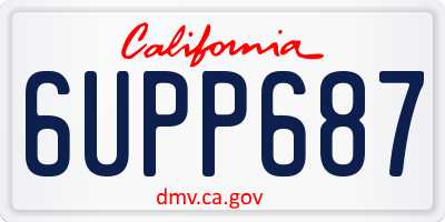 CA license plate 6UPP687