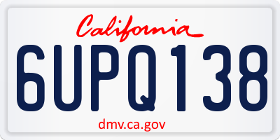CA license plate 6UPQ138