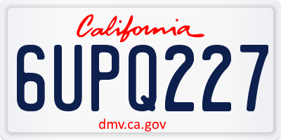 CA license plate 6UPQ227