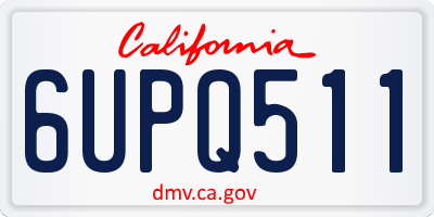 CA license plate 6UPQ511