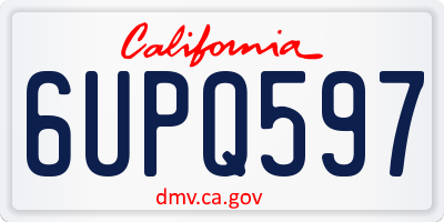 CA license plate 6UPQ597