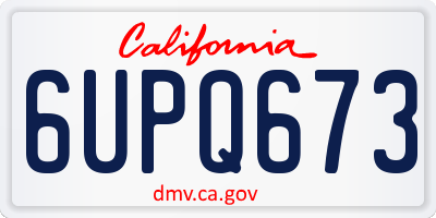 CA license plate 6UPQ673
