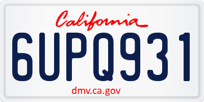 CA license plate 6UPQ931