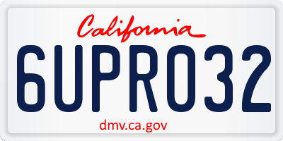 CA license plate 6UPR032