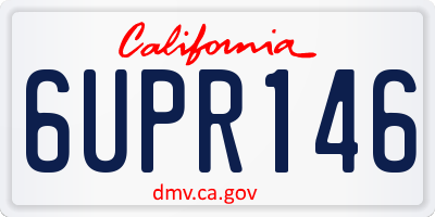CA license plate 6UPR146