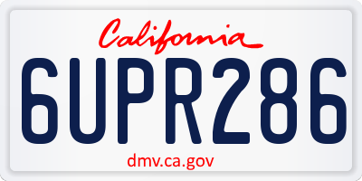 CA license plate 6UPR286