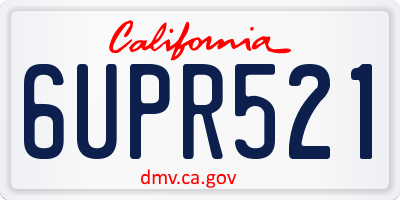 CA license plate 6UPR521