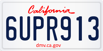 CA license plate 6UPR913
