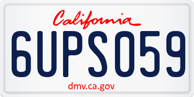 CA license plate 6UPS059