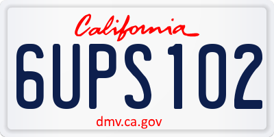 CA license plate 6UPS102