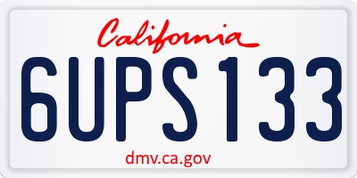 CA license plate 6UPS133