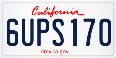 CA license plate 6UPS170