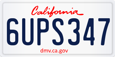 CA license plate 6UPS347