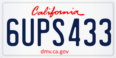 CA license plate 6UPS433