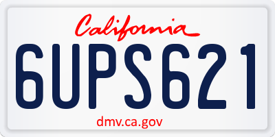 CA license plate 6UPS621