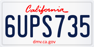 CA license plate 6UPS735