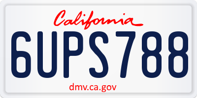 CA license plate 6UPS788