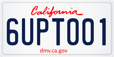 CA license plate 6UPT001