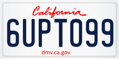 CA license plate 6UPT099