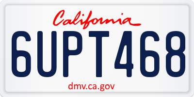 CA license plate 6UPT468