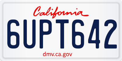 CA license plate 6UPT642
