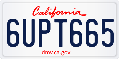 CA license plate 6UPT665