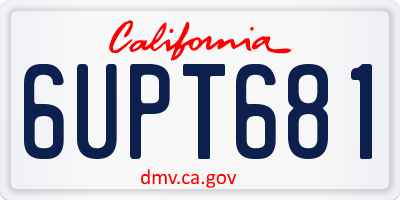CA license plate 6UPT681