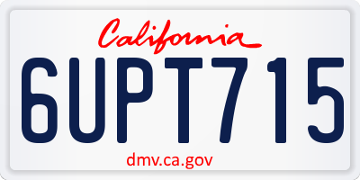 CA license plate 6UPT715