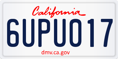 CA license plate 6UPU017