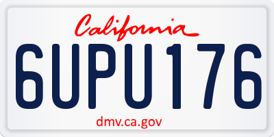 CA license plate 6UPU176