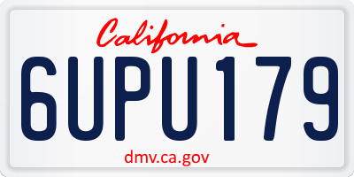 CA license plate 6UPU179
