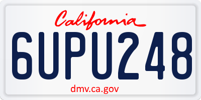CA license plate 6UPU248