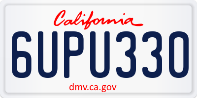 CA license plate 6UPU330