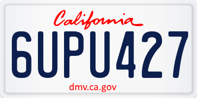 CA license plate 6UPU427