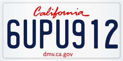 CA license plate 6UPU912