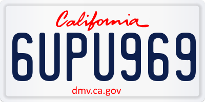 CA license plate 6UPU969