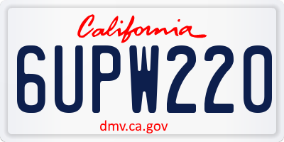 CA license plate 6UPW220