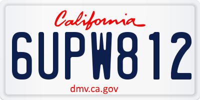CA license plate 6UPW812
