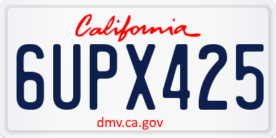 CA license plate 6UPX425