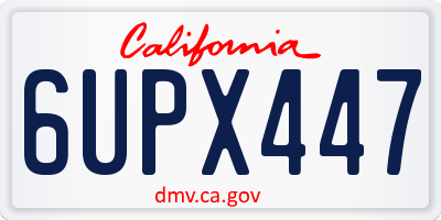 CA license plate 6UPX447