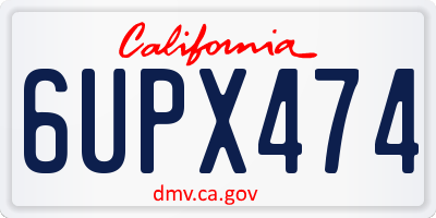CA license plate 6UPX474