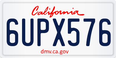 CA license plate 6UPX576