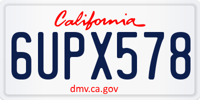CA license plate 6UPX578