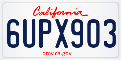 CA license plate 6UPX903