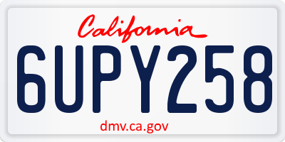 CA license plate 6UPY258