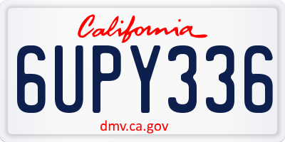 CA license plate 6UPY336