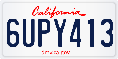 CA license plate 6UPY413